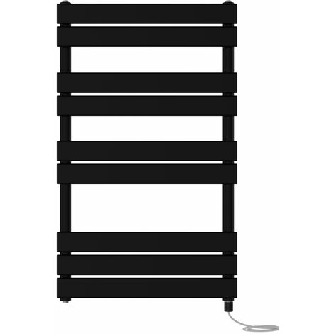 Prefilled Electric Heated Towel Rail Radiator Flat Panel Warmer Ladder 1000x600mm Black