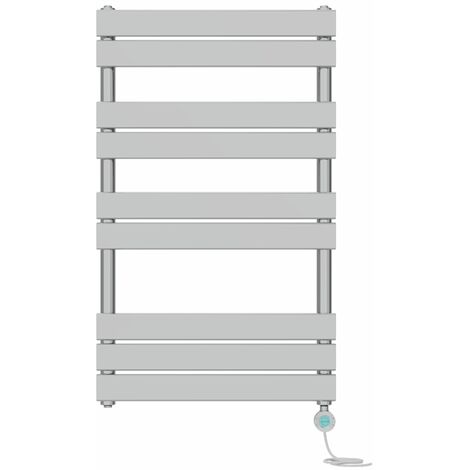 Pre-filled Electric Heated Towel Rail Radiator Flat Panel Thermostatic 1000x600mm Chrome (1/5)