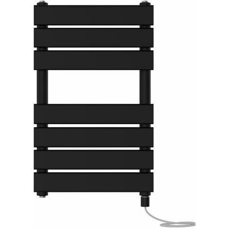 Prefilled Electric Heated Towel Rail Radiator Flat Panel Warmer Ladder 650x400mm Black