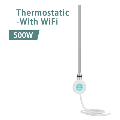 NRG Smart WiFi Thermostatic Electric Heating Element for Heated Towel Rail Radiator 500W White