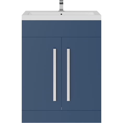 Modern Bathroom 600mm Vanity Unit Furniture Matt Navy Blue