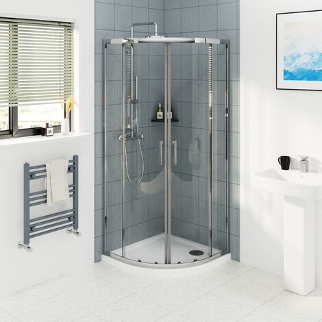 Chrome Framed Quadrant Shower Enclosure Sliding Door 6mm Easy Clean Glass 800 x 800mm