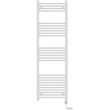 NRG Prefilled Thermostatic Electric Straight Heated Towel Rail Radiator 1600 X 500mm White