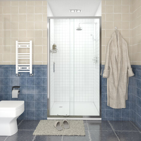 NRG Sliding Shower Enclosure Door Walk In Glass Screen 1000 x 1900mm (1/5)