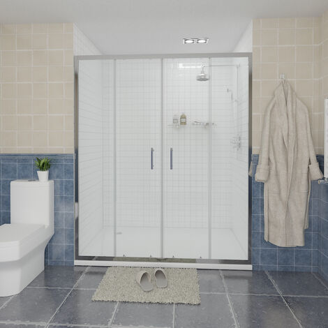 NRG Sliding Shower Enclosure Door Walk In Glass Screen 1600 x 1900mm