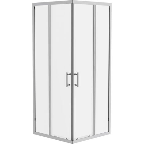 NRG Square Corner Entry Shower Enclosure with Sliding Doors Bathroom Cubicle 800 x 800mm