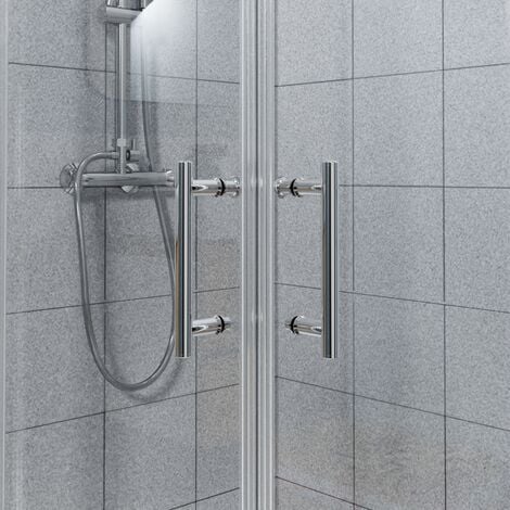 NRG Square Corner Entry Shower Enclosure with Sliding Doors Bathroom Cubicle 800 x 800mm