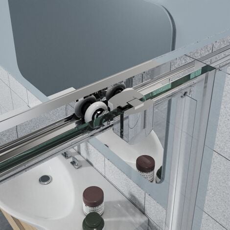 NRG Square Corner Entry Shower Enclosure with Sliding Doors Bathroom Cubicle 800 x 800mm