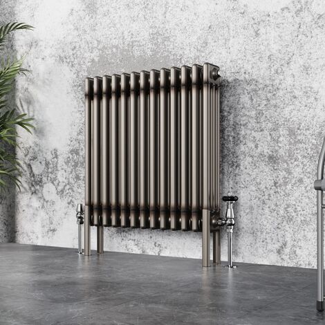 Traditional Cast Iron Style Radiator Raw Metal Central Heating 3 Column 600x607mm