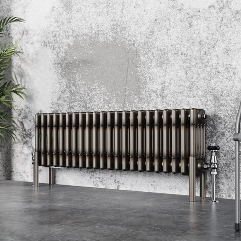 Traditional Cast Iron Style Radiator Raw Metal Central Heating 4 Column 300x1010mm