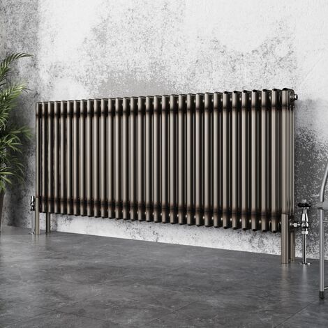 Traditional Cast Iron Style Radiator Raw Metal Central Heating 3 Column 600x1462mm
