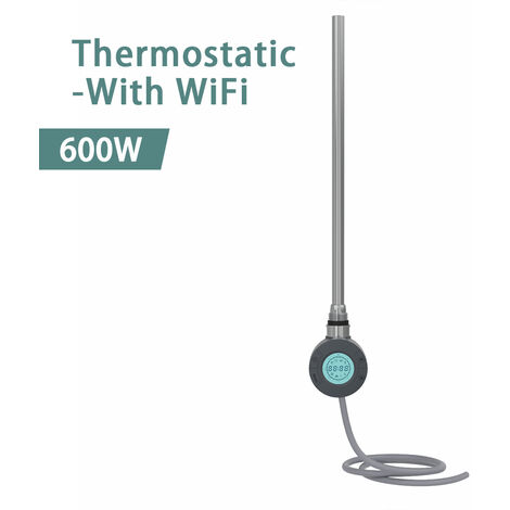 NRG Smart WiFi Thermostatic Electric Heating Element for Heated Towel Rail Radiator 600W Anthracite