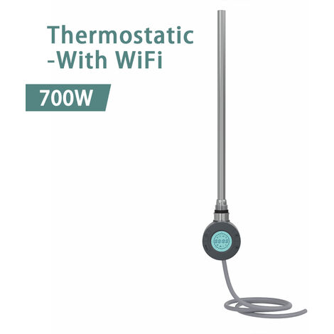 NRG Smart WiFi Thermostatic Electric Heating Element for Heated Towel Rail Radiator 700W Anthracite