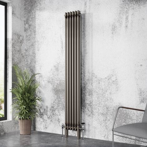 Traditional Cast Iron Style Radiator Raw Metal Central Heating 2 Column 1800x290mm