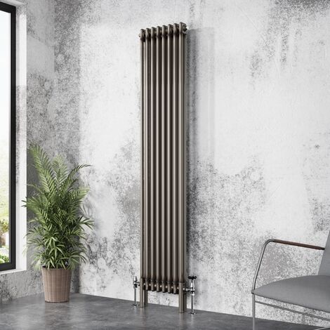 Traditional Cast Iron Style Radiator Raw Metal Central Heating 2 Column 1800x380mm