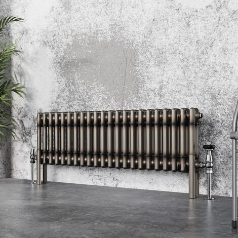 Traditional Cast Iron Style Radiator Raw Metal Central Heating 2 Column 300x1010mm