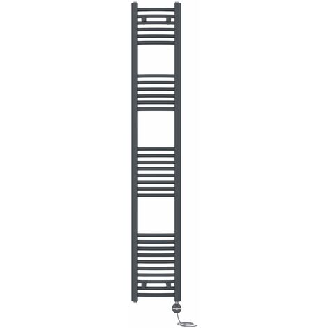 NRG Prefilled Thermostatic Electric Curved Heated Towel Rail Radiator 1800 X 300mm Anthracite (1/5)