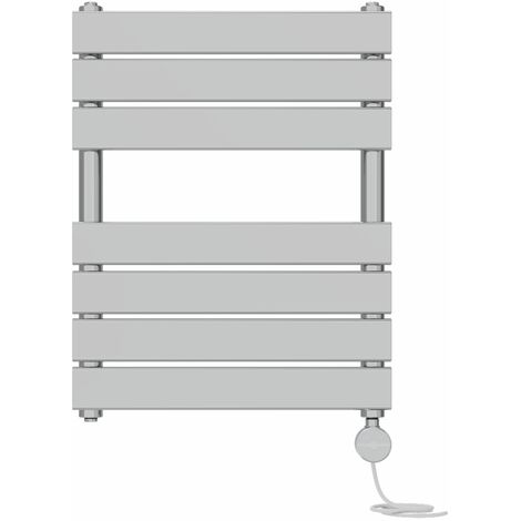 Prefilled Thermostatic Electric Flat Panel Heated Towel Rail Ladder Warmer Radiator Chrome 650x500mm