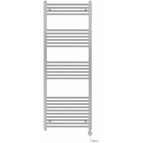 NRG Prefilled Thermostatic Electric Straight Heated Towel Rail Radiator 1600 X 600mm Chrome