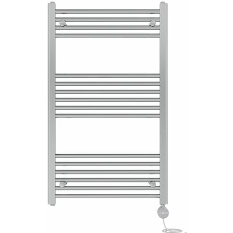NRG Prefilled Thermostatic Electric Straight Heated Towel Rail Radiator 1000 X 600mm Chrome