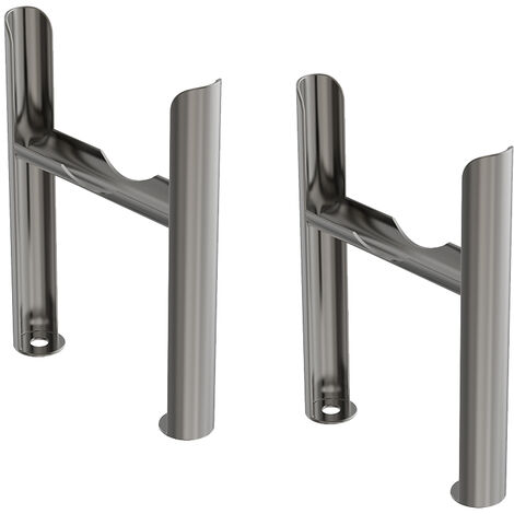 Floor Mounting Feet Support Legs Kit for 4 Column Traditional Radiator Raw Metal (1/2)