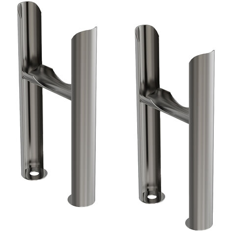 Floor Mounting Feet Support Legs Kit for 3 Column Traditional Radiator Raw Metal (1/2)
