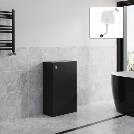 Bathroom Furniture Matt Black 500mm Back to Wall BTW Toilet Unit with Concealed Cistern (1/5)