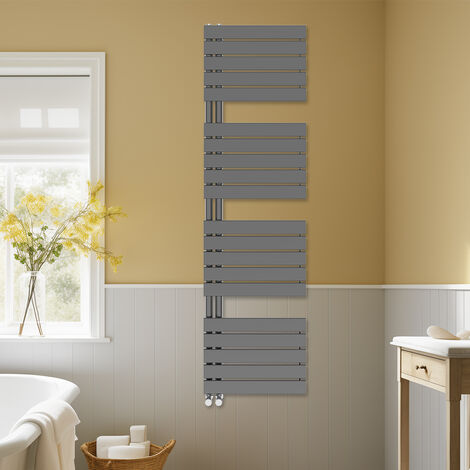 Designer Heated Towel Rail Radiator Modern Bathroom Flat Panel Warmer Rads 1800x500mm Gunmetal (1/5)