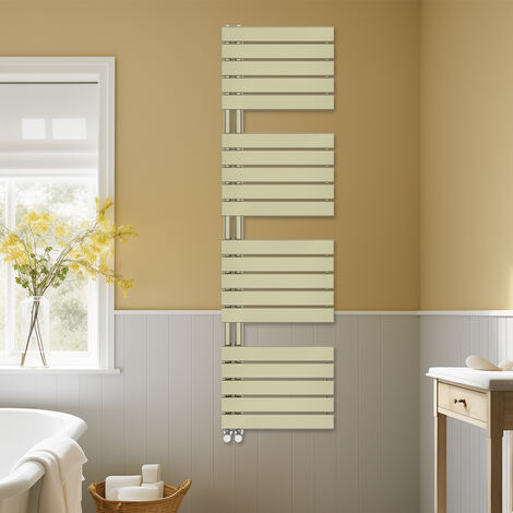 Designer Heated Towel Rail Radiator Modern Bathroom Flat Panel Warmer Rads 1800x500mm Brushed Brass (1/5)