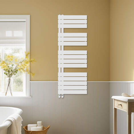 Designer Heated Towel Rail Radiator Modern Bathroom Flat Panel Warmer Rads 1380x500mm White