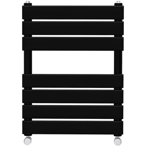 Bathroom Flat Panel Heated Towel Rail Radiator Central Heating Black 650x500mm