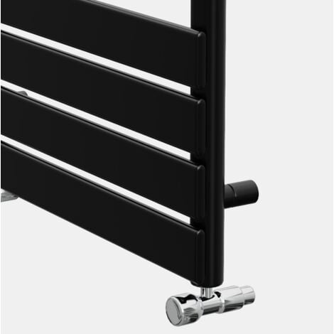 Bathroom Flat Panel Heated Towel Rail Radiator Central Heating Black 650x500mm