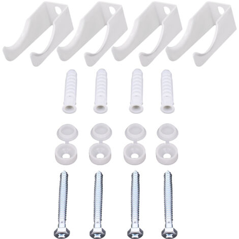 NRG Traditional 3 Column Radiator Fittings Set Wall Mounting Kit White (1/2)