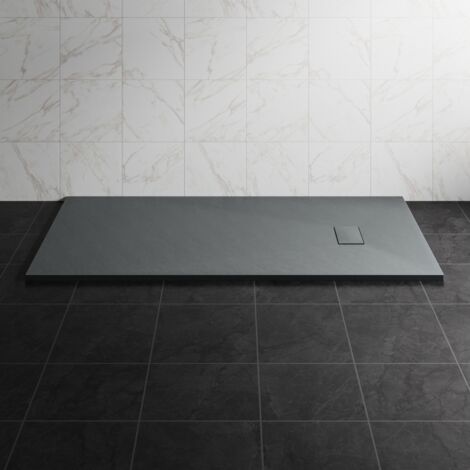 NRG 1700 x 900mm SMC Anthracite Rectangle Slate Effect Bathroom Shower Tray