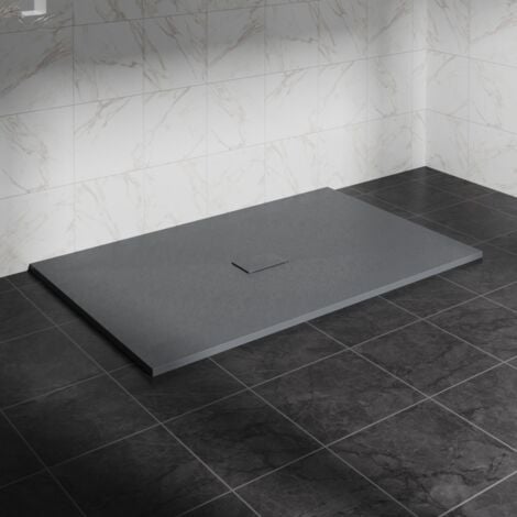 NRG 1700 x 1000mm SMC Anthracite Rectangle Slate Effect Bathroom Shower Tray