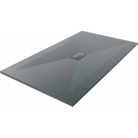 NRG 1700 x 1000mm SMC Anthracite Rectangle Slate Effect Bathroom Shower Tray