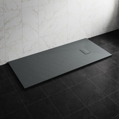NRG 1800 x 800mm SMC Anthracite Rectangle Slate Effect Bathroom Shower Tray