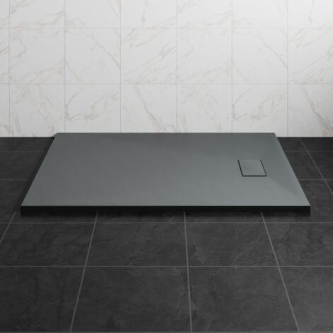 NRG 1300 x 900mm SMC Anthracite Rectangle Slate Effect Bathroom Shower Tray
