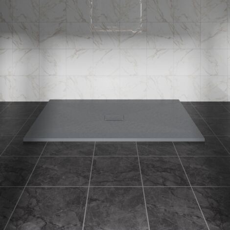 NRG 1500 x 1000mm SMC Anthracite Rectangle Slate Effect Bathroom Shower Tray