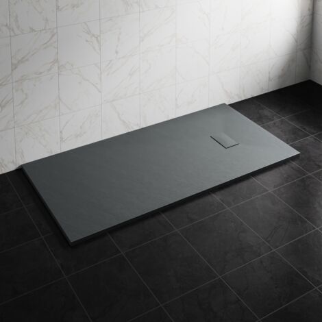 NRG 1800 x 900mm SMC Anthracite Rectangle Slate Effect Bathroom Shower Tray