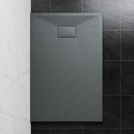 NRG 1300 x 800mm SMC Anthracite Rectangle Slate Effect Bathroom Shower Tray