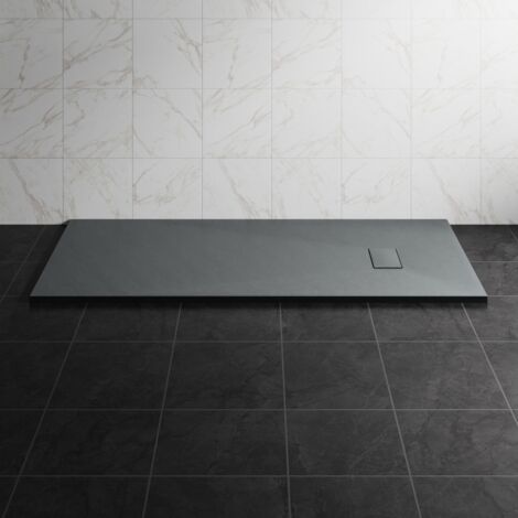 NRG 1700 x 800mm SMC Anthracite Rectangle Slate Effect Bathroom Shower Tray