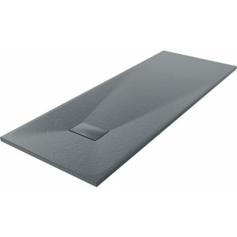 NRG 1800 x 700mm SMC Anthracite Rectangle Slate Effect Bathroom Shower Tray