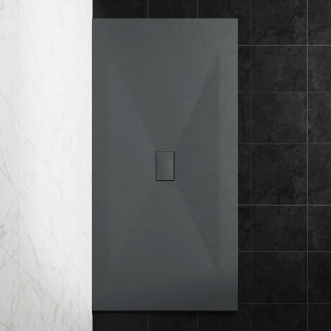 NRG 1800 x 1000mm SMC Anthracite Rectangle Slate Effect Bathroom Shower Tray