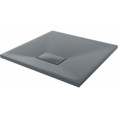 NRG 700 x 700mm SMC Anthracite Square Slate Effect Bathroom Shower Tray