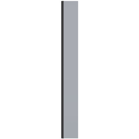 Walk In Shower Enclosure Wet Room Grey Glass Screen Return Panel - 215x1950mm