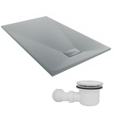 NRG – Rectangle shower tray 1500 x 900mm – Anthracite SMC – Non-slip surface – Lightweight design – Fast flow waste trap 24 l/m (1/5)