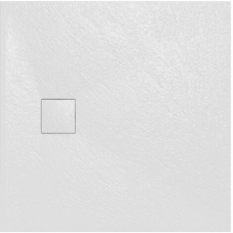 NRG Square Black Sliding Doors Corner Entry Shower Enclosure Bathroom Cubicle 900 x 900mm & White Shower Tray