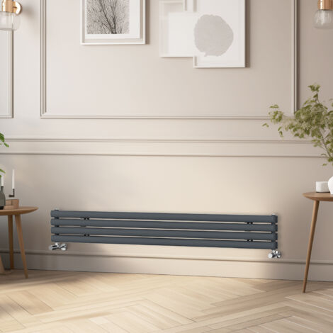 NRG Horizontal Oval Column Radiator Double Panel Rads Anthracite ...