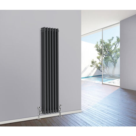 Traditional Radiator Cast Iron Style Radiator 3 Column Anthracite 1500 x 290mm